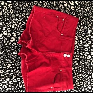Red Denim Shorts (Like New)